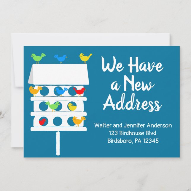 Invitation Bird Hotel Condominium Birdhouse Nouvelle adresse (Devant)
