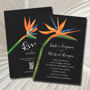 Invitation Bird of Paradise QR Code All In One Mariage