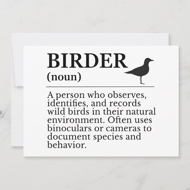 Invitation Birder definition - wild bird observer (Devant)