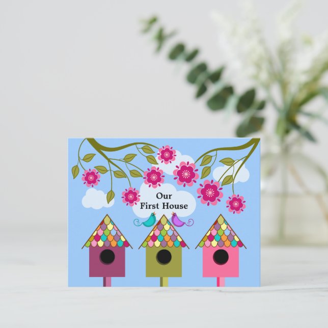 Invitation Birdhouses colorés et Birds House Party (Debout devant)