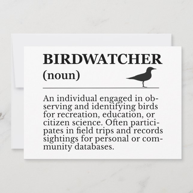 Invitation Birdwatcher Definition Observation Identification (Devant)