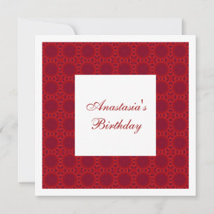 Invitation Birthday Abstract Red Circles
