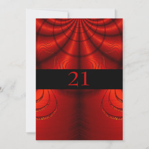Invitation Birthday Abstract Red Fabric