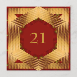 Invitation Birthday Abstract  Red Yellow