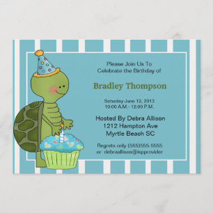Invitation Birthday Boy Turtle