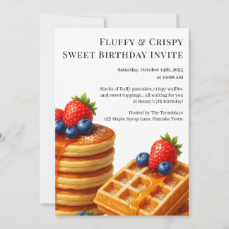 Invitation Birthday Brunch Party | Pancakes & waffles 