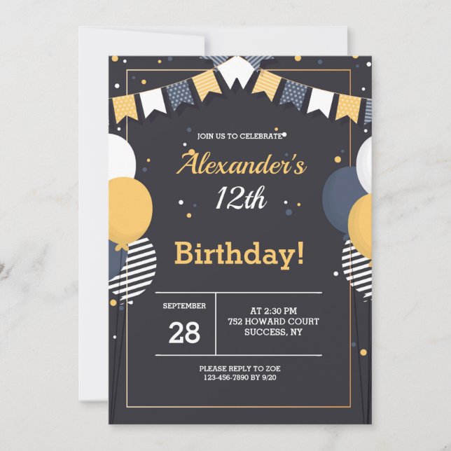 Invitation Birthday Celebration (Devant)