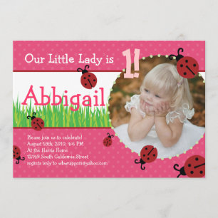 Invitation Birthday de petite Madame - coccinelles