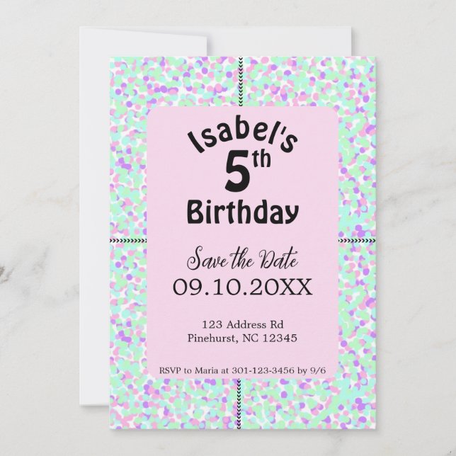 Invitation Birthday Polk-A-Dot Initiation for Girls (Devant)