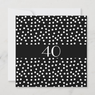 Invitation Birthday Spots Black and White