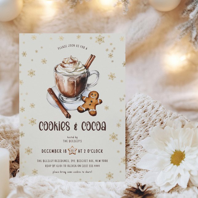 Invitation Biscuits et cacao fête de Noël (Créateur téléchargé)