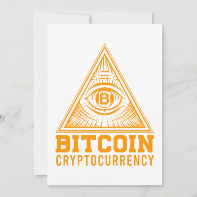 Invitation Bitcoin BTC Tous Voir L'Oeil Crypto Illuminati Cad (Devant)