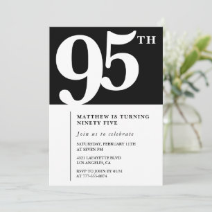 Invitation Black 95e anniversaire Elegant Chic Sim