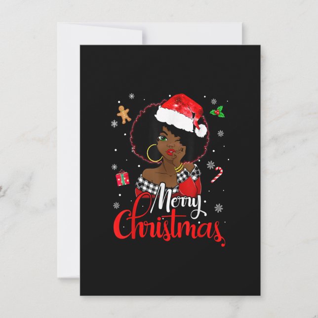 Invitation Black African Girl American Melanin Christmas Sant (Devant)