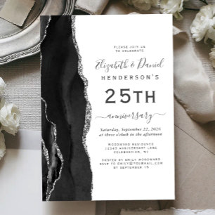 Invitation Black Agate Silver 25e Anniversaire
