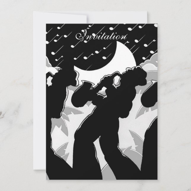 Invitation Black And White Jazz (Front)