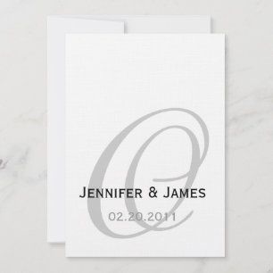 Invitation Black and White Monogram Wedding Invite