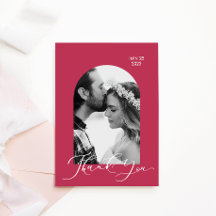 Invitation Black and white photo magenta colour