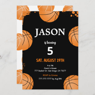 Invitation Black Basketball