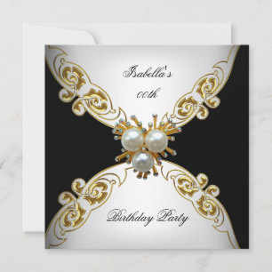Invitation Black Black Black Pearl fête d'anniversaire