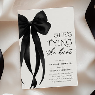Invitation Black Bow Elle Attache La Fête des mariées de noeu