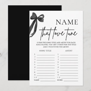 Invitation Black Bow Nom Qui Aime Tune Fête des mariées Jeu