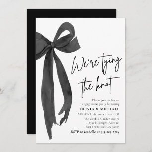 Invitation Black Bow On est en train de lier le Knot Engageme