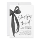 Black Bow She's Tying the Knot Fête des mariées