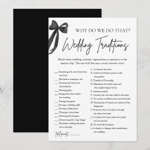 Invitation Black Bow Traditions Mariages Fête des mariées Jeu