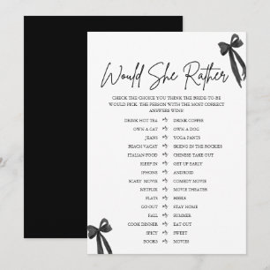 Invitation Black Bow Voudrait Elle Plutôt Fête des mariées Je