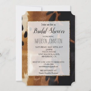 Invitation Black Brown Gold Cowhal Sud-Ouest