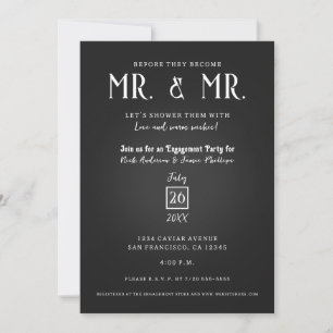 Invitation Black Caviar Classe Élégant MR. Fête de Fiançaille