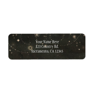 Invitation Black Celestial Dark Starry Sky Swirls