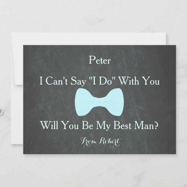 Invitation Black Chalkboard Bow Serez-vous mon meilleur Invit (Devant)