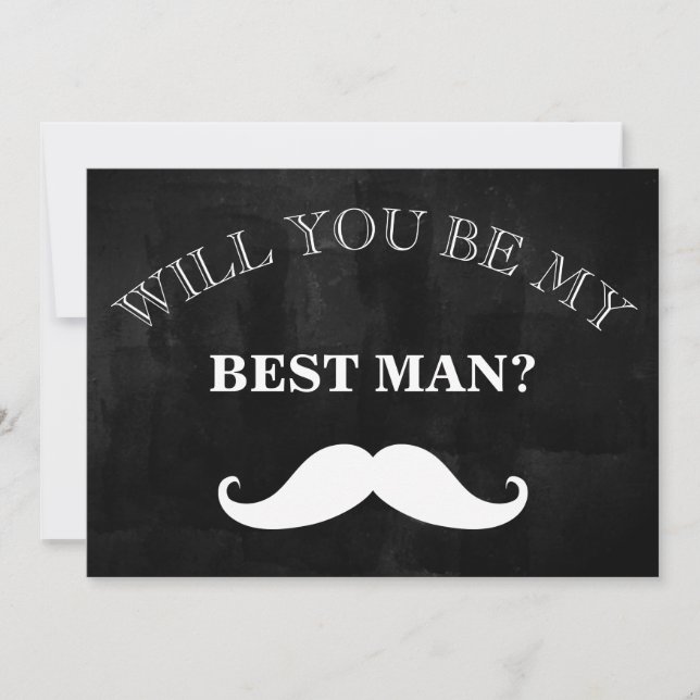 Invitation Black Chalkboard Êtes-Vous Mon Meilleur Homme ? (Devant)