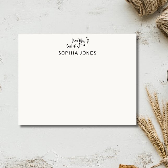 Invitation Black Classic Paw Print Stationery Note Card (Créateur téléchargé)