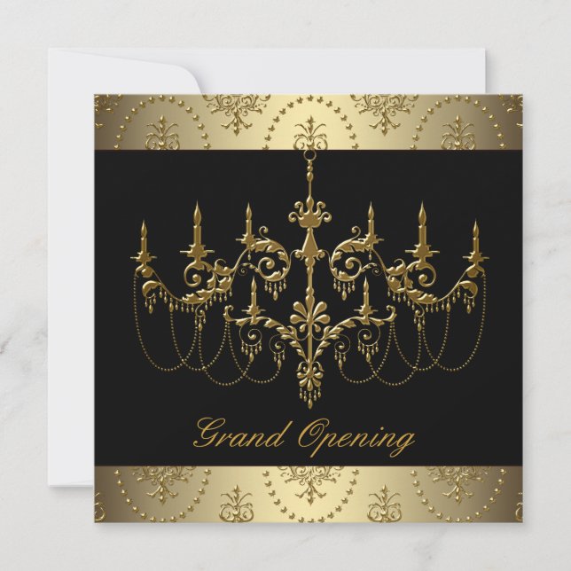 Invitation Black Corporate Business Grand Ouverture (Devant)