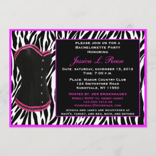 Invitation Black Corset Zebra