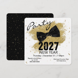 Invitation Black Cravate 2026New Years Party