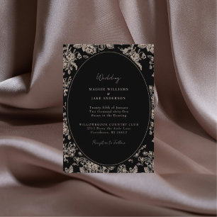 Invitation Black & Cream Chinoiserie Mariage élégant
