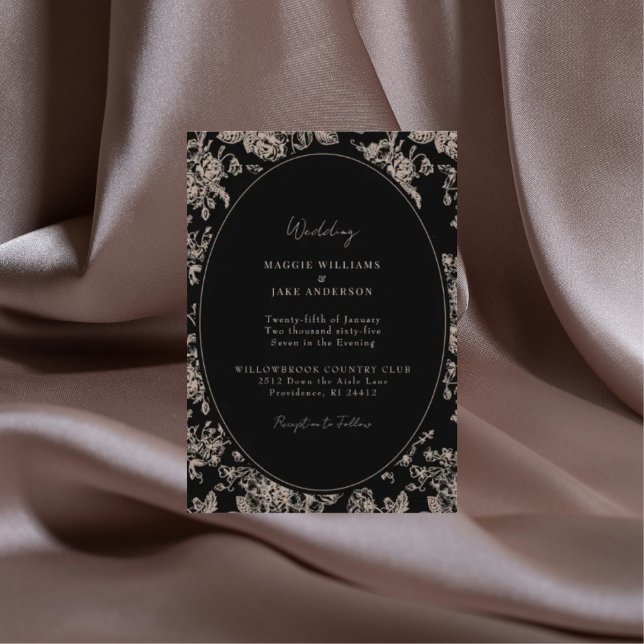 Invitation Black & Cream Chinoiserie Mariage élégant (Créateur téléchargé)