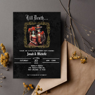 Invitation Black Día De Los Muertos Skuls