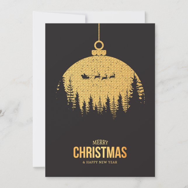 Invitation Black Elegant Christmas Party (Devant)