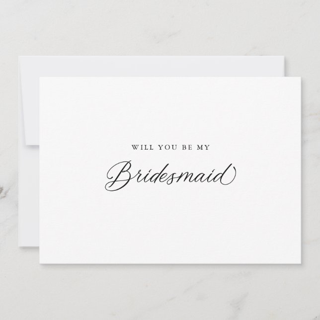 Invitation Black Elegant Moderne Script Bridesmaid Propositio (Devant)