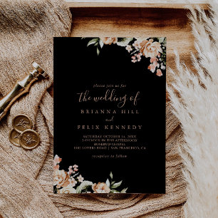 Invitation Black Forme Royal Floral Le Mariage de