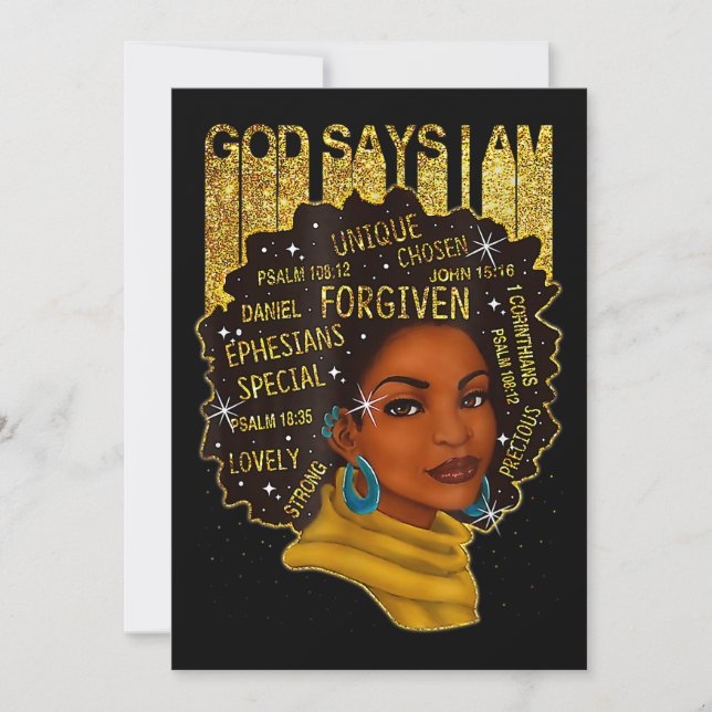 Invitation Black Girl God Dit Que Je Suis Noir Melanin Histoi (Devant)