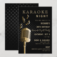 Black Gold 30th Birthday Karaoke Night Party