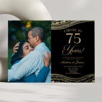 Black Gold Agate 75e fête Mariage Anniversaire