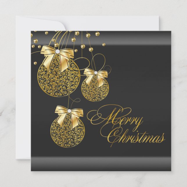 Invitation Black Gold Christmas (Devant)