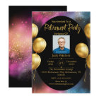 Invitation Black Gold Elegant Retraite Party
